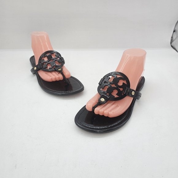 Tory Burch Miller Women’s Black Patent Sandals Size 9.5 US - Picture 2 of 10